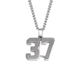 Stainless Jersey Number Pendant with Chain Necklace