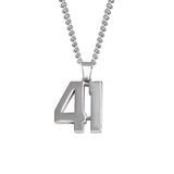 Stainless Jersey Number Pendant with Chain Necklace