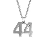 Stainless Jersey Number Pendant with Chain Necklace