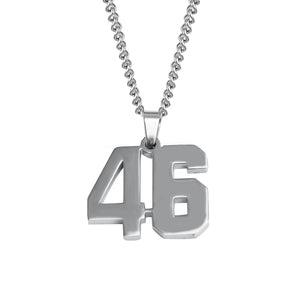 Stainless Jersey Number Pendant with Chain Necklace