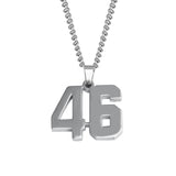 Stainless Jersey Number Pendant with Chain Necklace