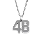 Stainless Jersey Number Pendant with Chain Necklace