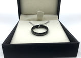 Tungsten 4mm Black Ring With Baseball Stitching