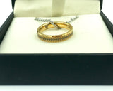 Tungsten 4mm Golden Ring With Baseball Stitching