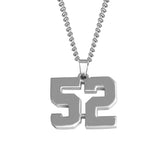 Stainless Jersey Number Pendant with Chain Necklace