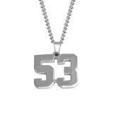 Stainless Jersey Number Pendant with Chain Necklace
