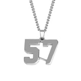 Stainless Jersey Number Pendant with Chain Necklace