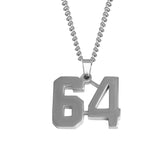 Stainless Jersey Number Pendant with Chain Necklace