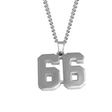 Stainless Jersey Number Pendant with Chain Necklace