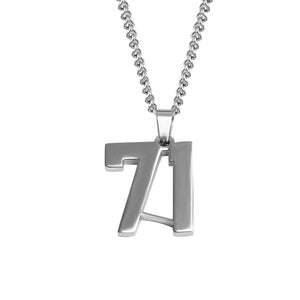 Stainless Jersey Number Pendant with Chain Necklace