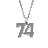 Stainless Jersey Number Pendant with Chain Necklace
