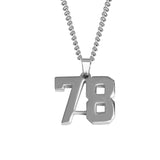 Stainless Jersey Number Pendant with Chain Necklace