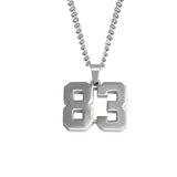 Stainless Jersey Number Pendant with Chain Necklace