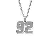 Stainless Jersey Number Pendant with Chain Necklace