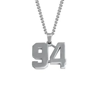 Stainless Jersey Number Pendant with Chain Necklace