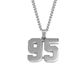 Stainless Jersey Number Pendant with Chain Necklace