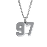 Stainless Jersey Number Pendant with Chain Necklace