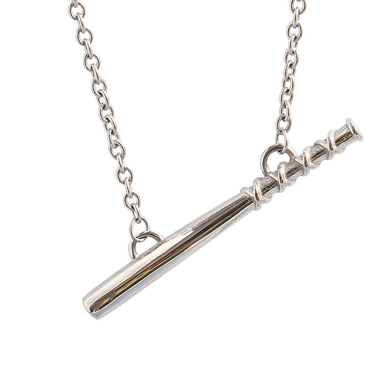 Stainless Bat Bar Necklace