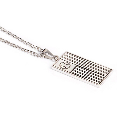 Stainless Ballplayer Flag Pendant and Chain