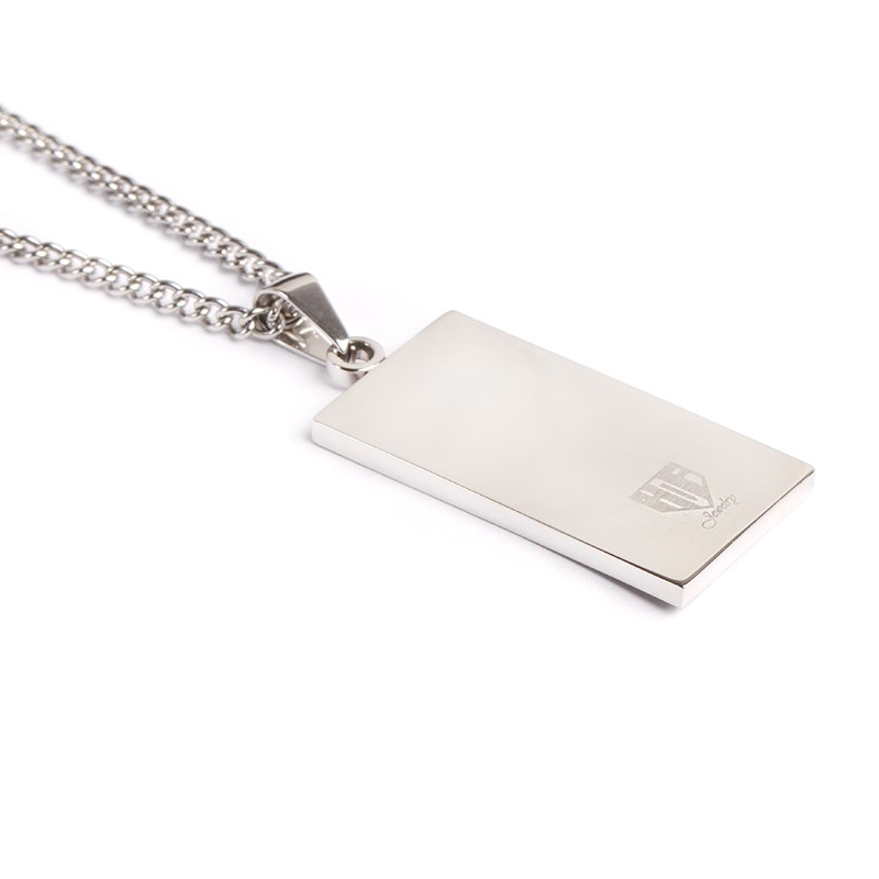 Stainless Ballplayer Flag Pendant and Chain