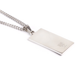 Stainless Ballplayer Flag Pendant and Chain