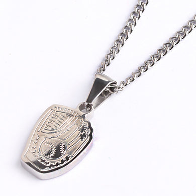 Stainless Baseball Glove Pendant and Chain