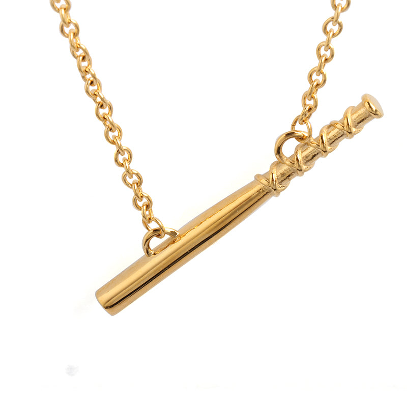 Golden Bat Bar Necklace