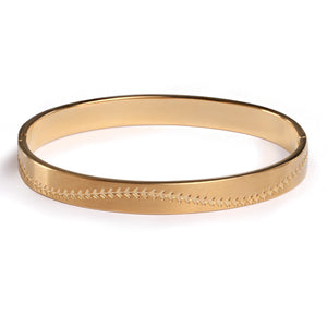 Golden Steel Baseball Stitched Bangle Bracelet (FREE SHIPPING)