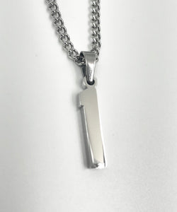 Stainless Jersey Number Pendant with Chain Necklace