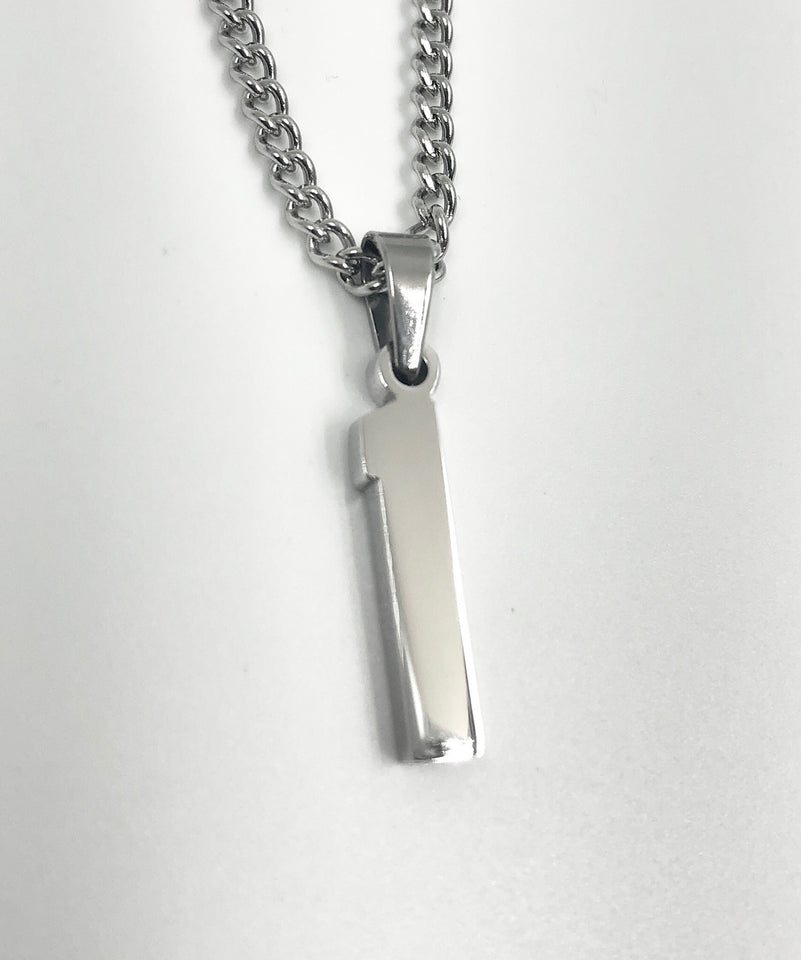 Stainless Jersey Number Pendant with Chain Necklace