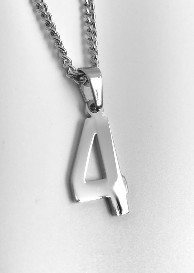 Stainless Jersey Number Pendant with Chain Necklace
