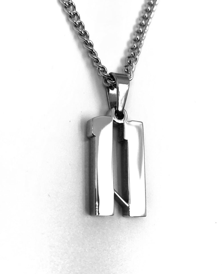 Stainless Jersey Number Pendant with Chain Necklace