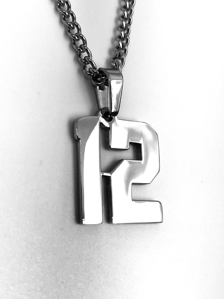 Stainless Jersey Number Pendant with Chain Necklace