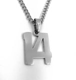 Stainless Jersey Number Pendant with Chain Necklace
