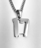 Stainless Jersey Number Pendant with Chain Necklace