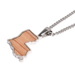 Stainless State of Mind Bat Wood Inlay Pendants and Necklace (AZ, TX, FL, CA, GA, IL, LA, MN, NJ, NY, OH WA)