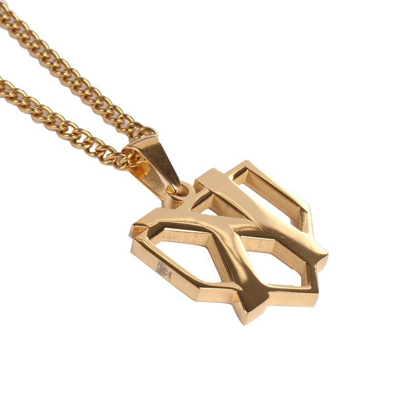 Golden Strikeout Pendant with Necklace