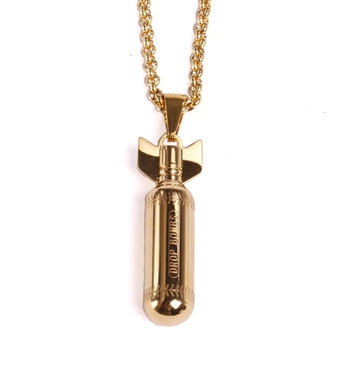 Golden Drop Bombs Baseball Pendant and Chain