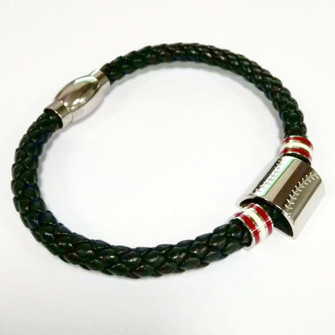 Baseball Leather Stainless Bracelet