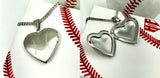 Stainless Baseball Heart Locket and Chain