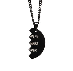 Black Throwing Partners Forever Baseball Pendants