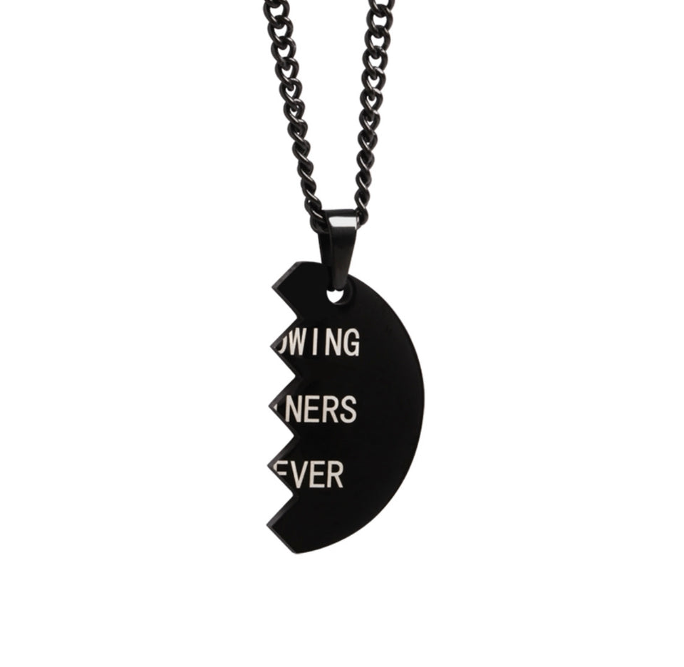 Black Throwing Partners Forever Baseball Pendants