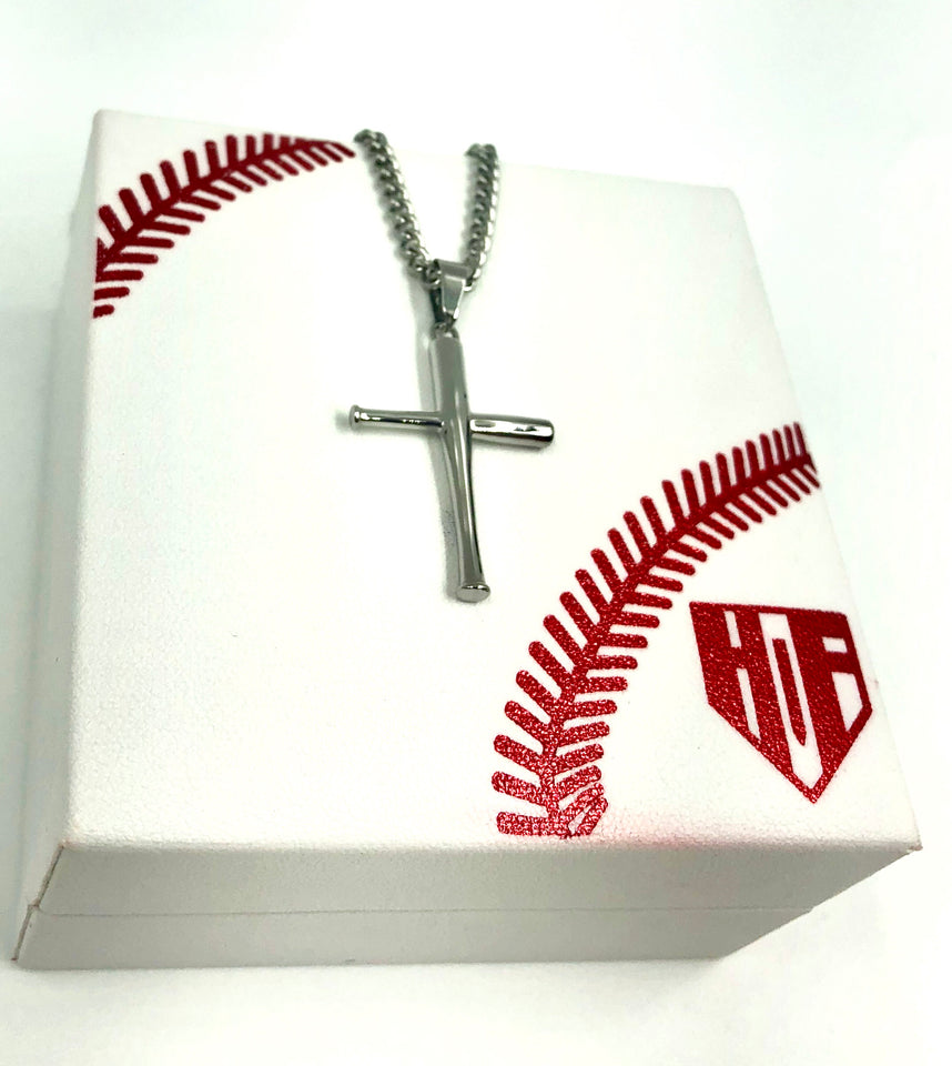 Stainless Mini Bat Cross with Necklace