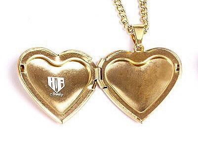 Golden Stainless Baseball Heart Locket and Chain