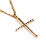 Golden XL Bat Cross with Necklace