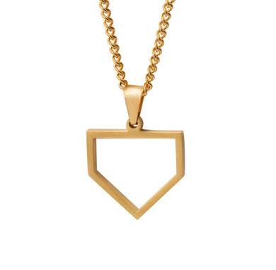 Golden Home Plate Pendant and Chain