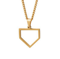 Golden Home Plate Pendant and Chain