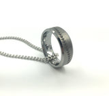 Tungsten 8mm Silver Ring With Baseball Stitching