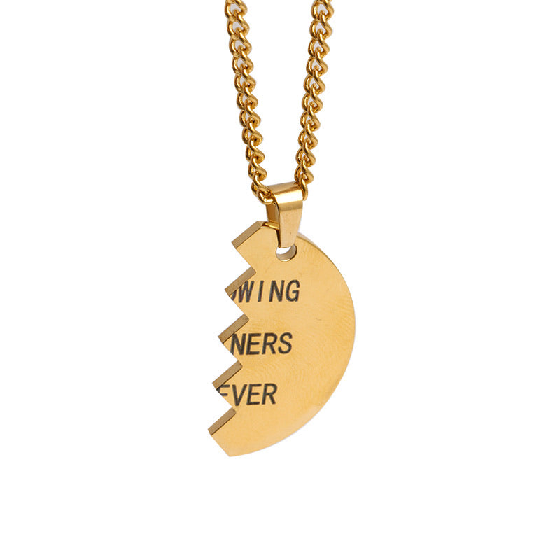 Golden Throwing Partners Forever Baseball Pendants