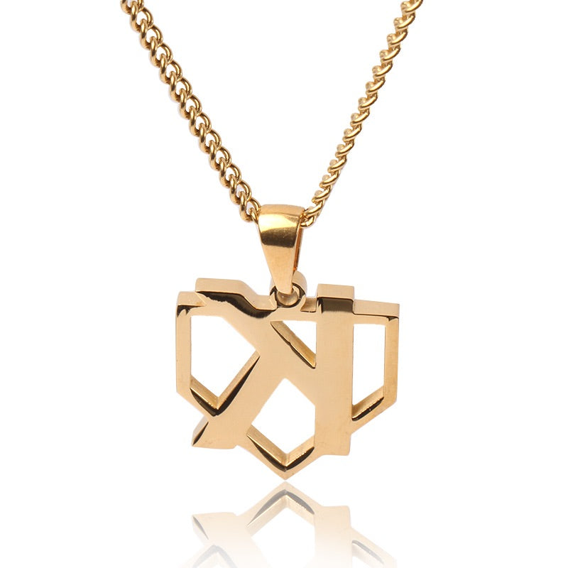 Golden Strikeout Pendant with Necklace